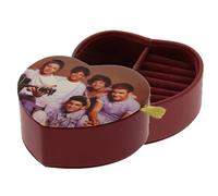 MVL 1-D Heart-Shaped Small Jewelry Box - 2 Compartments for Ring Necklace Bedside Dressing Room Décor | Leather Storage Organizer for Accessories | Gift for Girls Teen Women for Birthday Wedding