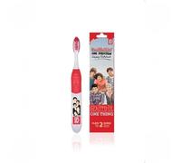MVL 1D Red Electric Singing Toothbrush for Kids | Tongue & Cheek Cleaner 2 Play Buttons - Soft Bristles, Battery Powered, Ergonomic Handle Fun Design
