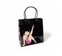 MVL BB Stepping-Out Gift Bag | Reusable Black Tote with Fade-Resistant & Water-Resistant PVC-Comfortable Handles for Birthdays | 10 x 13inch Weddings Christmas Party Wrap for Retail Goodies & Shopping