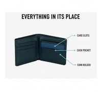 MVL Comics BT Man Beyond Wallet | Slim Bi-Fold Black Leather Purse- Card Holder RFID Blocking & Zipper Pocket | Compact Travel Accessory| Unisex Gift Birthday Christmas - Cute Charm Cash Coin.