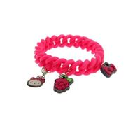 MVL HK Raspberry Charm Bracelet - Cute Pink Scented Bangle with Fruit Scent & Bow | Adjustable 19cm Size-Kawaii Gift Christmas Birthday & Halloween -for Girls Teens Friends