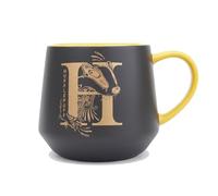 MVL Huffle Mug-Officially Licensed HP Ceramic Coffee Cup-14oz, Black & Golden Yellow Drinkware-Gift for Wizarding World