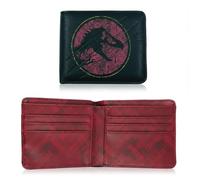 MVL Jura-ssicc Wallet -Black Slim Bi-Fold Leather Purse | 9 * 11cm-Card Holder Large Space for Men & Women | Compact Travel Accessory-Boxed Gift for Birthday Christmas - Cute Charm for Cash.