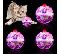 MVNIHEK 4 Piece Light Up Cat Balls Ghost Hunting Equipment, Indoor Motion-Activated Magic Cat Ball, Plastic Glowing Pet Toys