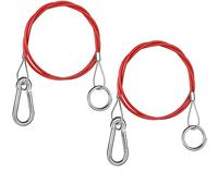MVOLEGDE Pack of 2 Red Stainless Steel Breakaway Rope Pendants, Ring Pendant Accessories, Wear Resistant and Durability Brake Cable Trailers, for All Types of Braked Trailers and Caravans, Boats