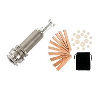 MVOSJFIE 10 Pcs Guitar Pickup Endpin Output Jack Nickel Strap Lock & 27 Pcs Clarinet Instrument Accessory Replacement Kit