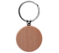 MVOSJFIE 10Pcs Blank Round Wooden Key Chain Diy Wood Keychains Key Tags Can Engrave Diy Gifts 40X40mm