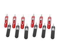 MVOSJFIE 12Pc SIM Card Removal Tool-Sim Card Tray Pin Eject Removal Tool Needle Opener Ejector,with Removable Key Chain,Black+Red