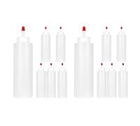 MVOSJFIE 12PC Squeeze Squirt Condiment Bottles for Sauces - 16 Ounce - Perfect Containers for Ketchup, BBQ, Sauces, Syrup