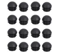 MVOSJFIE 16 Pcs 25mm Dia Plastic Round Tube Inserts End Blanking Caps Black