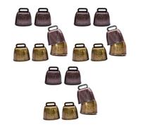 MVOSJFIE 18 Pcs Metal Cow Bell, Cowbell Retro Bell for Horse Sheep Grazing Copper, Cow Bells Noise Makers