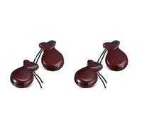 MVOSJFIE 2 Pair Spanish Castanets Flamenco Castanets with String Traditional Wood Hand Percussion Castanets(Brown)