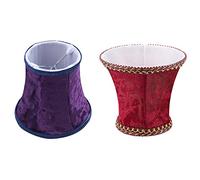 MVOSJFIE 2 Pcs E14 Handmade Lampshade for Modern European Style Wall Sconce Lamp with Blue Flannel Decor, Dark & Red