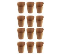 MVOSJFIE 200Pcs Disposal Take-Out Baking Cakes Egg Puff French Fries Chips Snacks Kraft Paper Cups Holder, 300Ml (Brown)