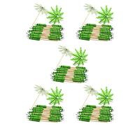 MVOSJFIE 200X Green Coconut Tree Toothpicks Paper Umbrellas Toothpicks Handmade Cocktail Parasol Sticks for Cocktail Decorations
