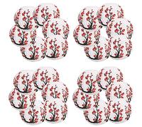 MVOSJFIE 24 Pack 12Inch Flowers Paper Lantern White Round Chinese Japanese Paper Lamp