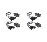 MVOSJFIE 2Pair XLR Male/Female 4 Channel Snake 3Pin XLR/to Ethercon RJ45 Cat5/Cat6 Ethernet Extender for Live Stage, Black