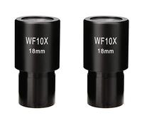 MVOSJFIE 2pcs 10X Microscope Eyepiece Wide Angle Optical Lenses Adapter Field 18mm Professional Ocular Lens Standard