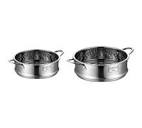 MVOSJFIE 2x 18cm/16cm Thickening Food Steam Rack Stainless Steel Steamer with Double Ear for Soup Pot Milk Pot Kitchen Tools