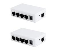 MVOSJFIE 2X 4 Port POE Extender 100Mbps 1 in 4 Out 250 Meters Network Switch Repeater IEEE802.3af/At for PoE Switch NVR IP Camera