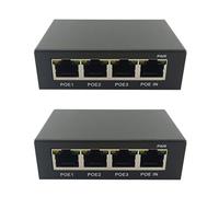 MVOSJFIE 2X 4Port Gigabit POE Extender 100/1000M Network Switch Extender IEEE802.3Af/At Plug&Play for PoE Switch NVR IP Camera AP