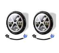 MVOSJFIE 2X 500W 7 Inch Round Angel Eye LED Headlight 30000LM with Hi/Lo Beam DRL Amber Ring for JK TJ LJ