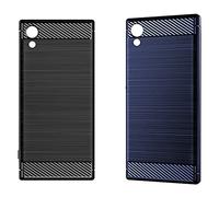 MVOSJFIE 2x for XA1 Case Silicone Protective Sleeve Anti-Drop Drawing Soft Shell Anti-Drop Phone Case Black & Blue