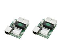 MVOSJFIE 2X Industrial-Grade Min Three-Port 1000M Gigabit RJ45 Standard Port Network Switch Module 5V-12V