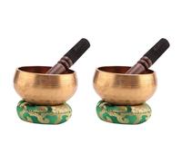 MVOSJFIE 2X Nepal Handmade Copper Tibetan Bowl Yoga Meditation Chanting and Buddhist Music Bowl