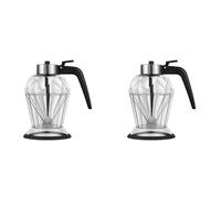 MVOSJFIE 2X Olive Oil Dispenser Glass Bottle, Honey Jar Dispenser, Glass Cruet Bottle for Kitchen, Non-Drip Oil Pot with Stand