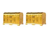 MVOSJFIE 2X Pirate Treasure Chest Decorative Treasure Chest Keepsake Jewelry Box Treasure Boxes Large Size Electroplating Gold