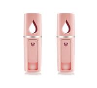 MVOSJFIE 2X Portable Nano Mister Mini Steamer Atomization Eyelash Extensions with Mirror Pink