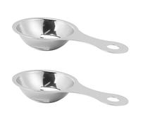 MVOSJFIE 2X Separator of Egg Yolk in Stainless Steel Separator White Egg Sieve Device Mini Kitchen Utensils (13 x 7 x 2.8 cm)
