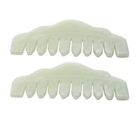 MVOSJFIE 2X Traditional Nature Jade Comb Massage Spa Acupuncture Head Therapy Treatment on Head Gua Sha Board