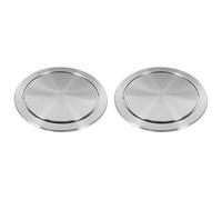 MVOSJFIE 2X Trash Can Lid Simple Trash Grommet Embedded Countertop Round Cover Swing Flap Trash Bin Lid for Kitchen Bathroom