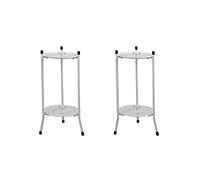MVOSJFIE 2X Two-Layer Elegant Metal Plant Stand Shelf Potted Plant Holder Modern Tall Plant Pot Stands for Indoor Outdoor Decor A