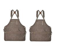 MVOSJFIE 2X Woodworking Apron, Heavy Duty Waxed Canvas Work Apron with 9 Pockets, Adjustable Strap Aprons for Women, Men