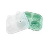 MVOSJFIE 3D Rose Ice Square Mold,Ice Square Trays,Make 4 Giant Cute Flower Shape Ice,Dishwasher Green Fun Big Ice Ball Maker Easy to Use 5.5X5.5inch
