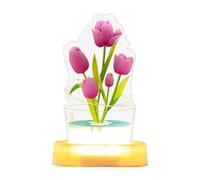 MVOSJFIE 3D Tulip Night Light, USB Charging LED Nightlight Tulip Flower Table Lamp Bedside Table Lamp for Room Decoration Easy Install Easy to Use B