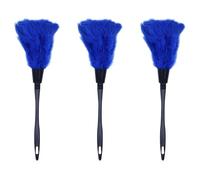 MVOSJFIE 3pc Fashion Turkey Duster with Black Plastic Handle Cleaning Tool(Blue)35cm