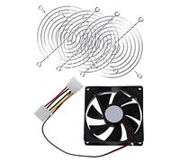 MVOSJFIE 3Pcs 120mm 4.7inch Metal Fan Guard Protective Grill with DC 12V 4 Pin Black Plastic PC Cooling Fan 90mm x 90mm x 25mm