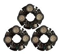 MVOSJFIE 3pcs 3 Array IR LED Spot Light Infrared 3X IR LED Board for CCTV Cameras Night Vision (53mm Diameter)