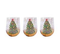 MVOSJFIE 3PCS Christmas Tree Tumbler Colorful Transparent Glass Christmas Tree Drinking Glasses ChristmasParty Special Coffee Cup