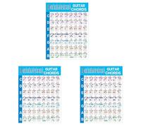 MVOSJFIE 3X Acoustic Guitar Practice Chords Scale Chart Guitar Chord Fingering Diagram Lessons Music for Guitar Beginner,S