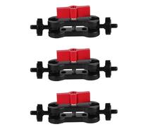 MVOSJFIE 3X Dual Ball Head Hot Shoe 1/4 Inch Tripod Magic Arm Mount Adapter DSLR Camera Accessory for Monitor LED Light Red