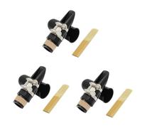 MVOSJFIE 3X Mouthpiece Kit, Includes Ligature+Clarinet 2.5+Black Clarinet Mouthpiece Plastic Cap Musical Instrument