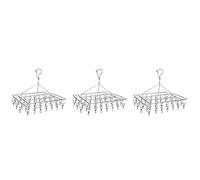 MVOSJFIE 3X Sock Drying Racks Laundry Drip Hanger Rectangle with 30Pcs Pegs Indoor Outdoor Clothesline Hanging
