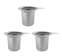 MVOSJFIE 3X Stainless Steel Tea Strainer, Teapot, Tea Sieve, Coffee Cup, Leaking Sieve, Flat Bottom, with Handle