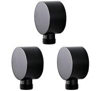 MVOSJFIE 3X Wall Supply Elbow,Brass Round Wall Mount Shower Hose Connector Accessories G1/2Inch Water Outlet for Shower-Black