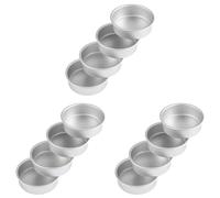 MVOSJFIE 4 Inch Small Cake Pan Set of 12, Baking Round Cake Pans Tins Bakeware for Mini Cake Pizza, Quiche, Non & Healthy
